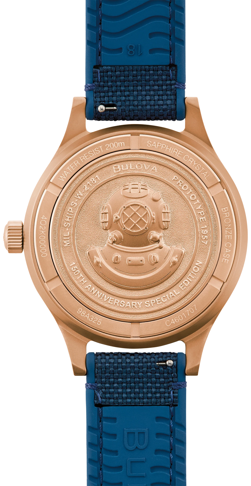 Blue Dial CORDURA® + HNBR Strap MIL SHIPS 98A325 | Bulova